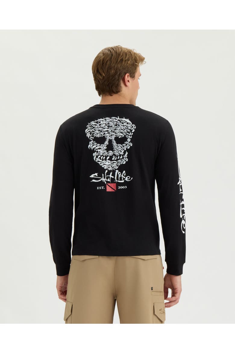 Dive and Conquer Long Sleeve Tee, Alternate, color, BLACK