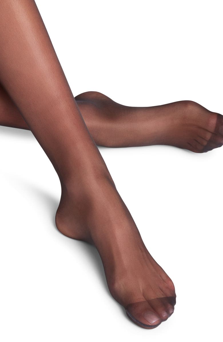 Falke Seidenglatt 15 Stay-Up Stockings, Alternate, color, Black