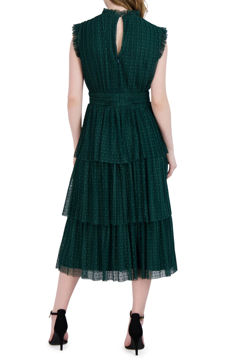 Julia Jordan Sleeveless Tiered Mesh Midi Dress, Alternate, color, 