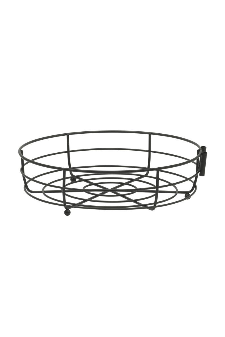 Harvest Season Two-Tier Metal Fruit Basket with Banana Hanger, Alternate, color, Black - 2 Tier