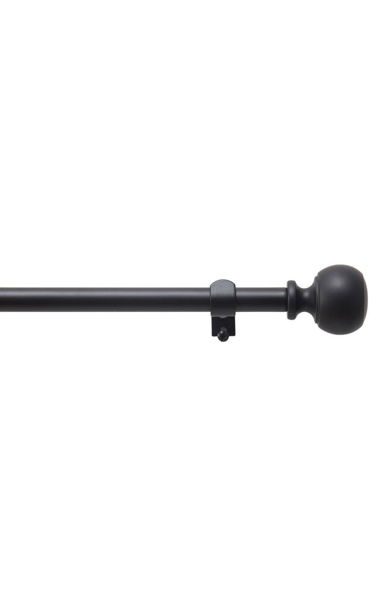 DKNY Griffin 48" to 86" Adjustable Curtain Rod, Main, color, Black