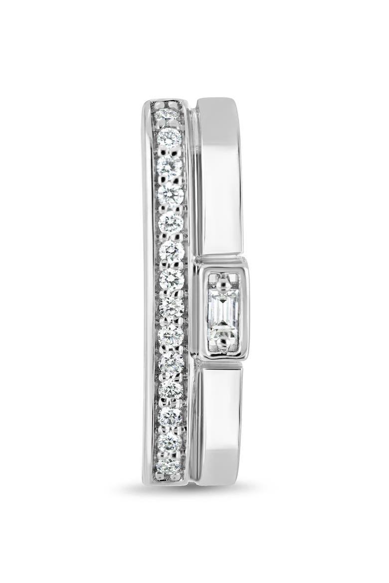 Kiera 18k Gold Diamond Rectangle Hoop Earrings, Alternate, color, 18KW