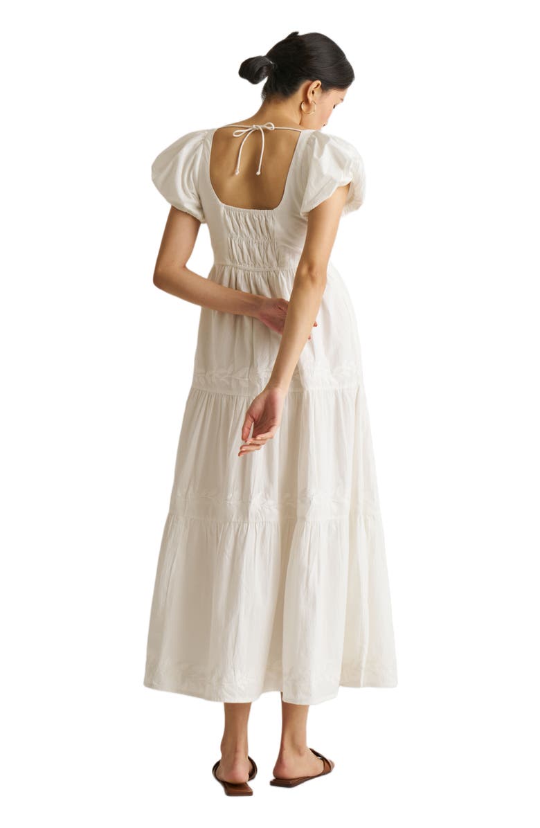 Reistor Puff Sleeve Tiered Maxi Dress Coconut White, Alternate, color, 