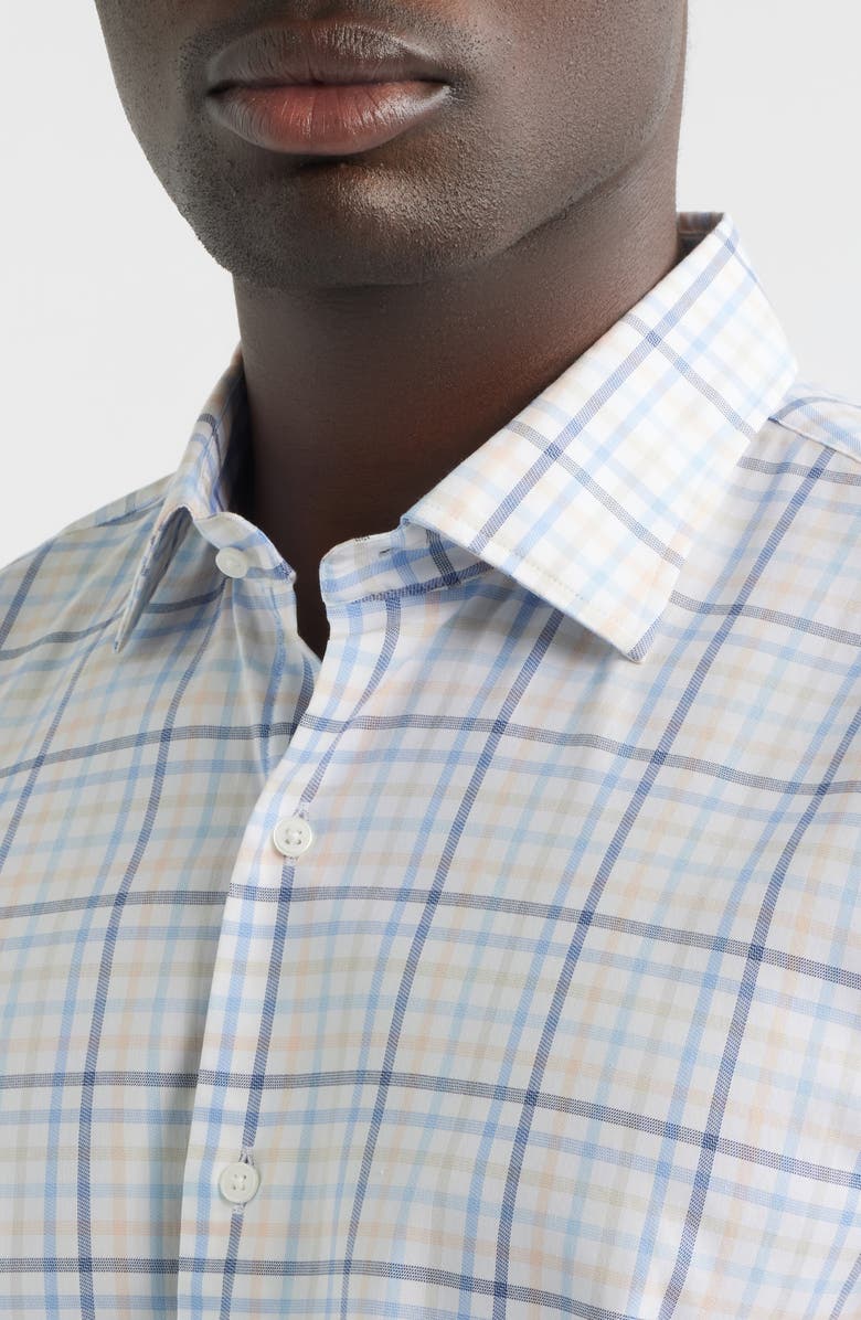 Peter Millar Warren Plaid Crown Light Button-Up Shirt, Alternate, color, Navy