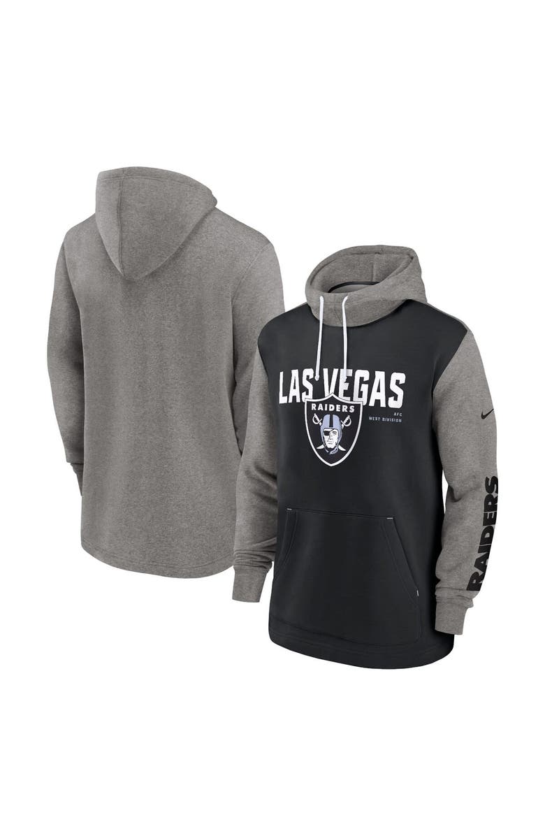Nike Men's Nike Black Las Vegas Raiders Fashion Color Block Pullover Hoodie, Main, color, Black