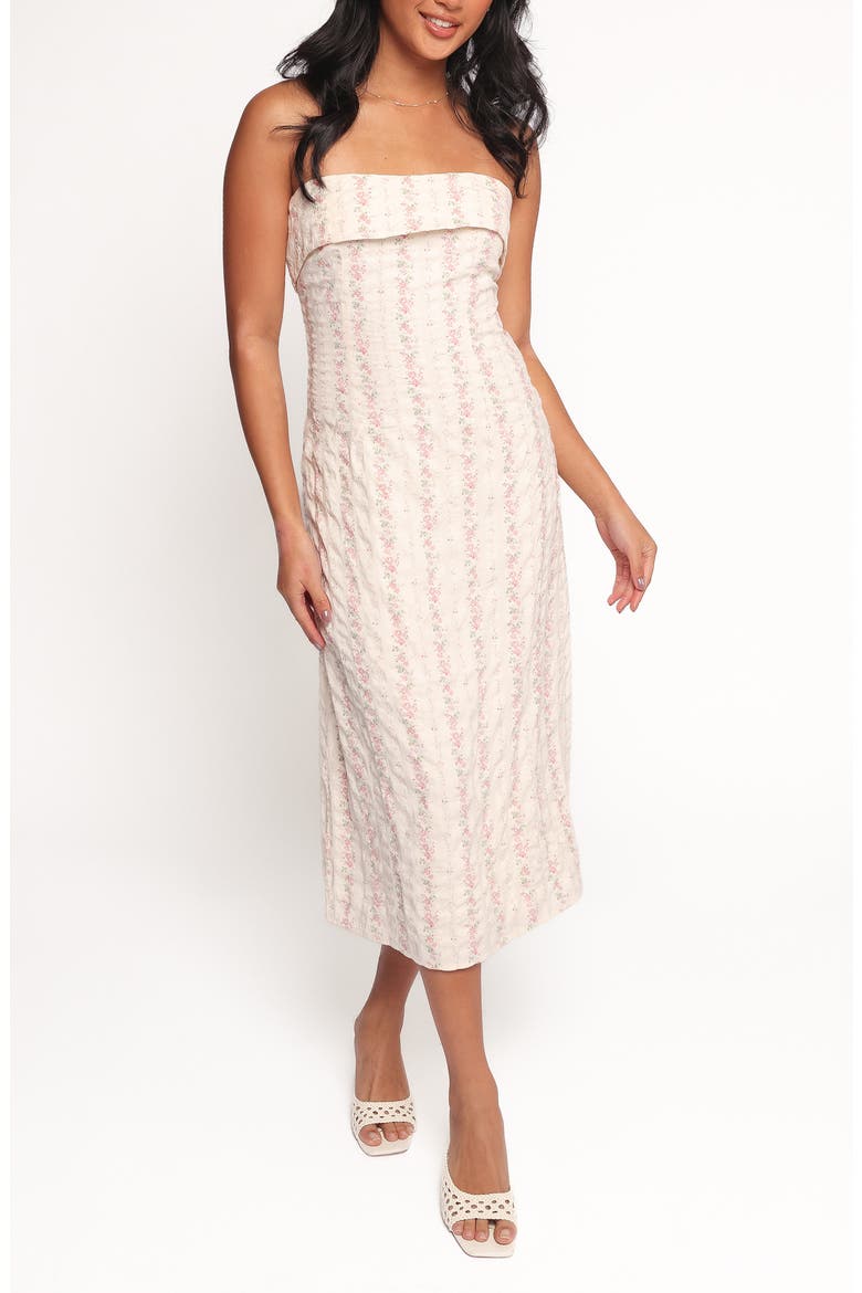 Norma Strapless Midi Dress, Main, color, PINK FLORAL