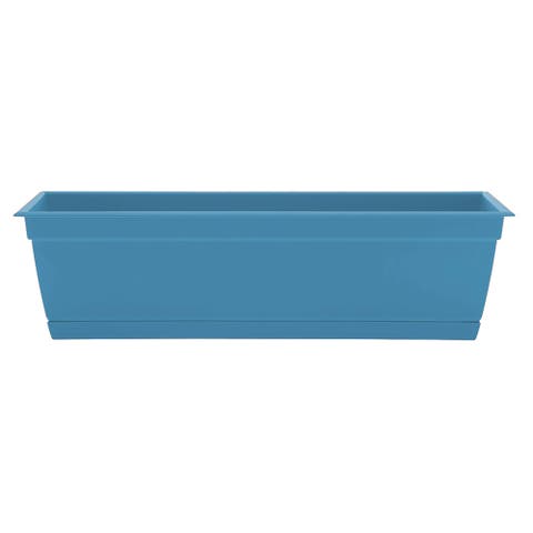 24 Inch Dayton Window Box Planter, Ocean Blue