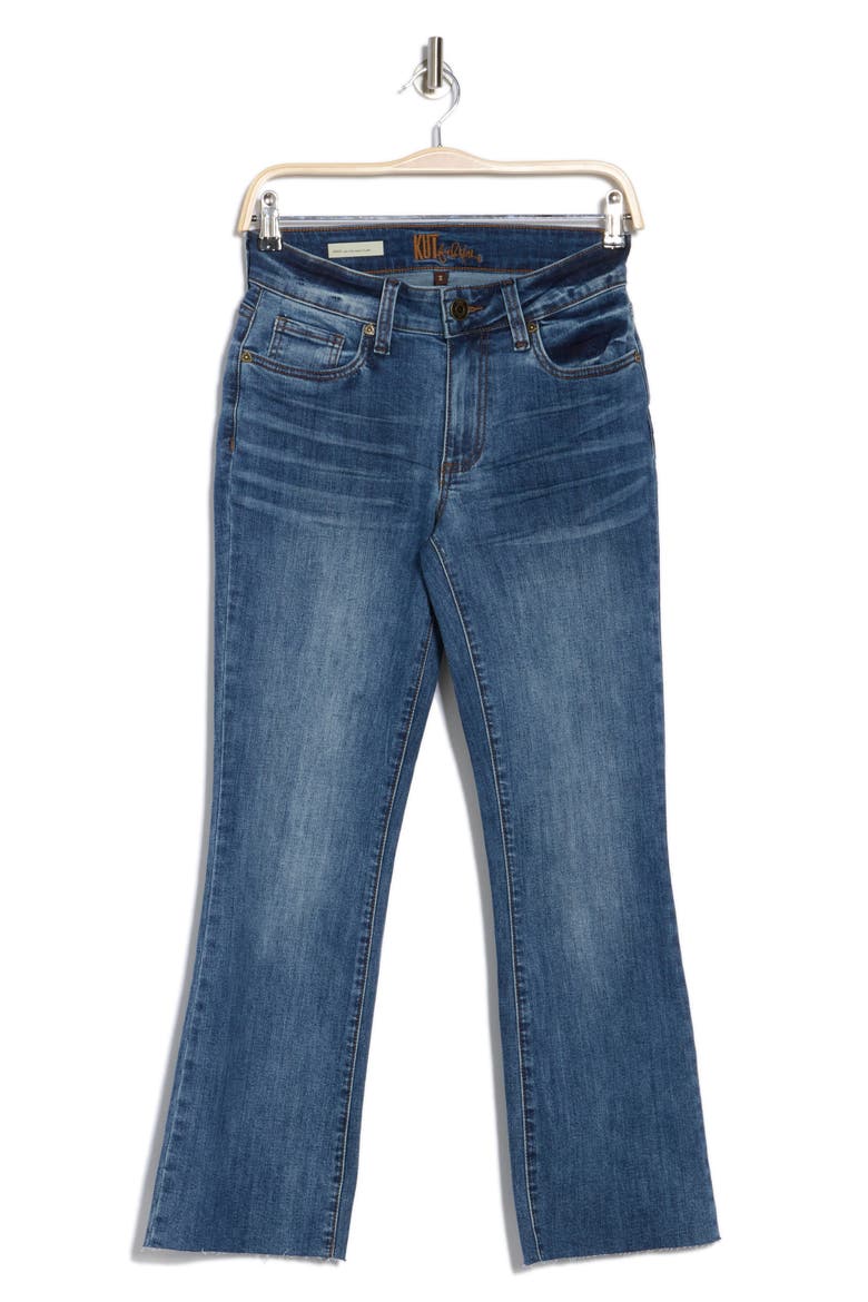 Nikki Raw Hem Low Rise Kick Flare Jeans, Alternate, color, WITCH HAZEL