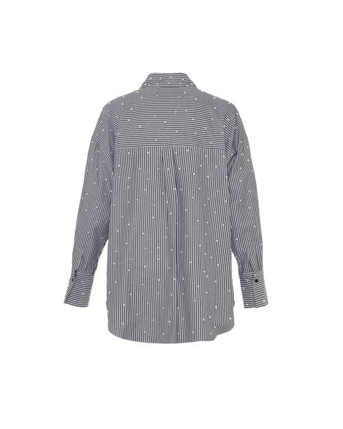 Theo The Label Women's Red / White Echo Pearly Shirt - Rouge / Pearl In Rouge/pearl