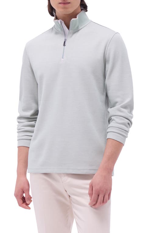 Bugatchi Quarter Zip Performance Pullover In Mint