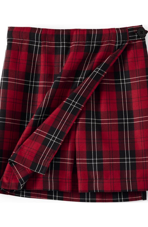 Lands' End School Uniform Plaid A Line Tab Skort Top Of Knee In Multi