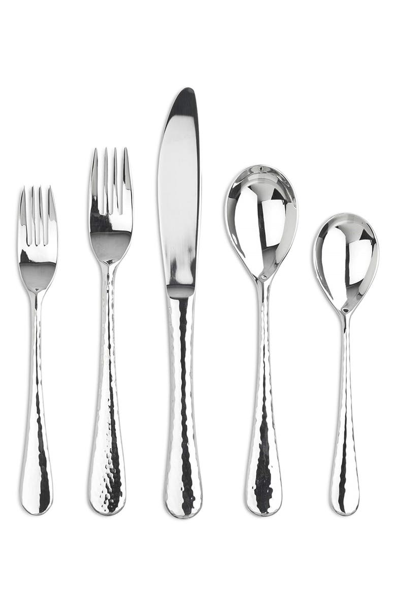 Ginkgo Flatware Shimmer 43-Piece Flatware Set, Main, color,