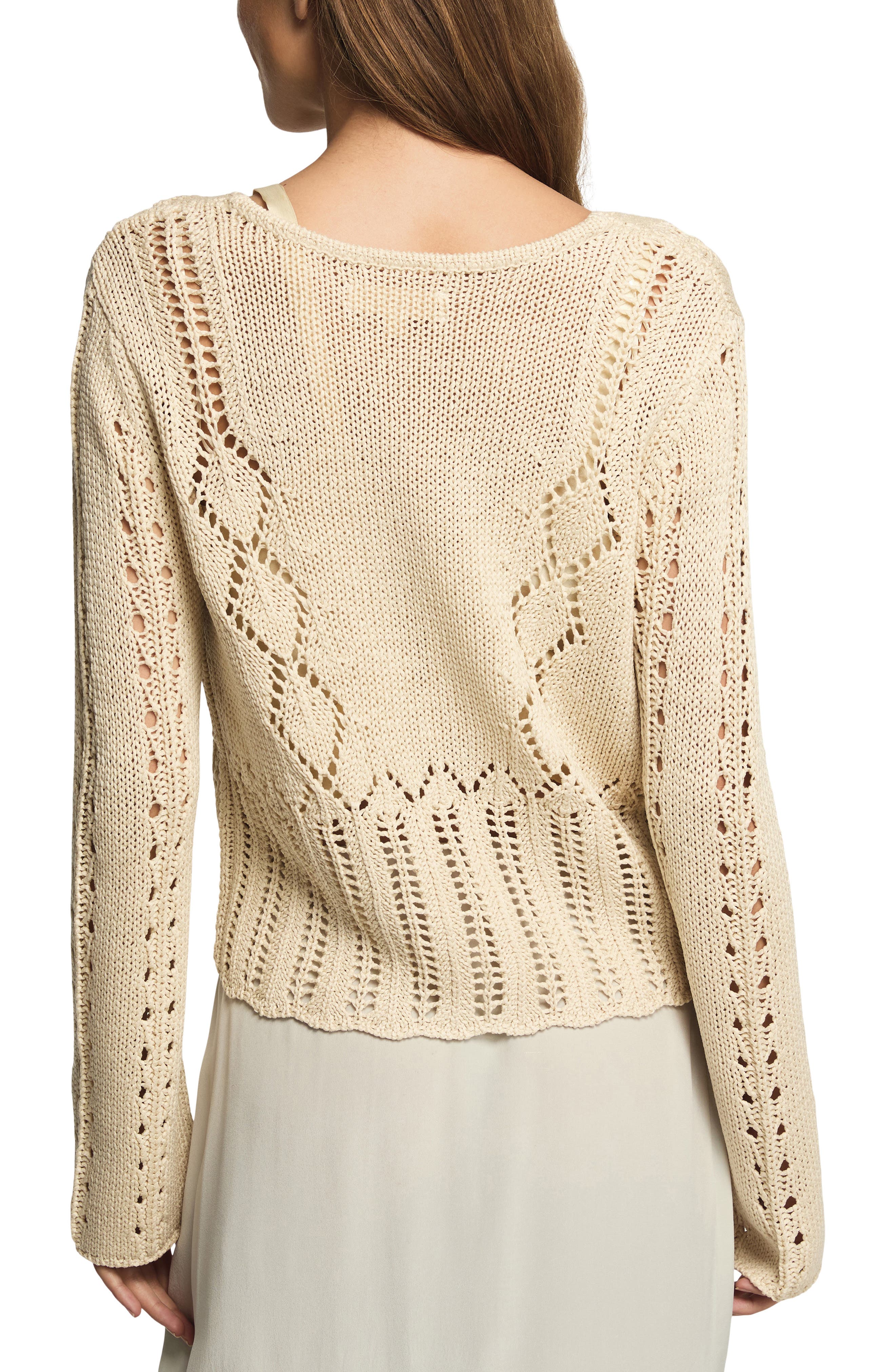Pointelle Crop Cardigan - image 2