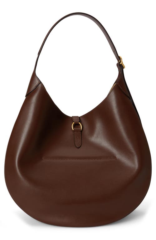 Polo Ralph Lauren Sport Calf Leather Shoulder Bag In Brown