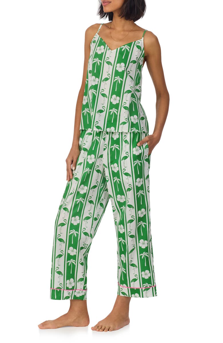 BedHead Pajamas Print Organic Cotton Poplin Crop Pajamas, Alternate, color, 