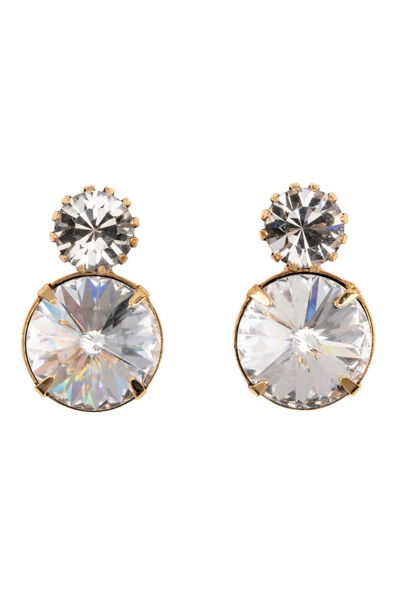 Myrla Drop Earrings, Main, color, CRYSTAL ANTIQUE GOLD