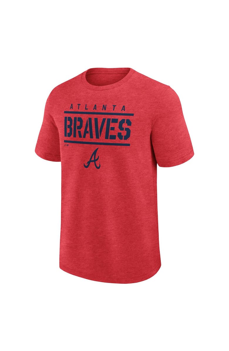 FANATICS Men's Fanatics Heather Red Atlanta Braves Top Notch T-Shirt, Alternate, color, 