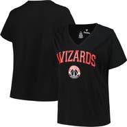 PROFILE Women's Profile Black Washington Wizards Plus Size Arch Over Logo V-Neck T-Shirt