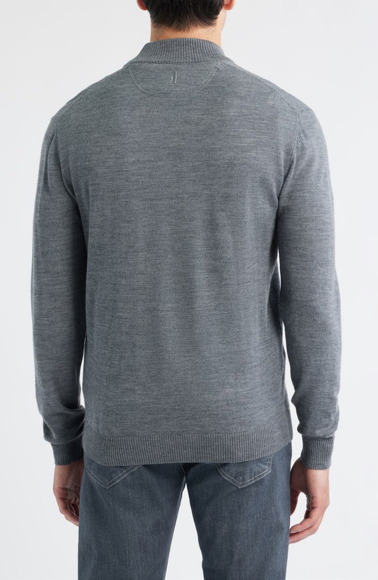 johnnie-O Raynor Merino Wool Quarter Zip Sweater, Alternate, color, Charcoal