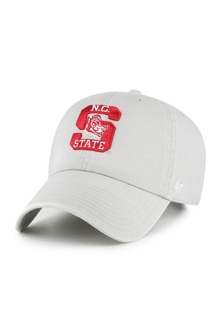 Men's '47 Gray NC State Wolfpack Vault Clean Up Adjustable Hat, Main, color, Gray