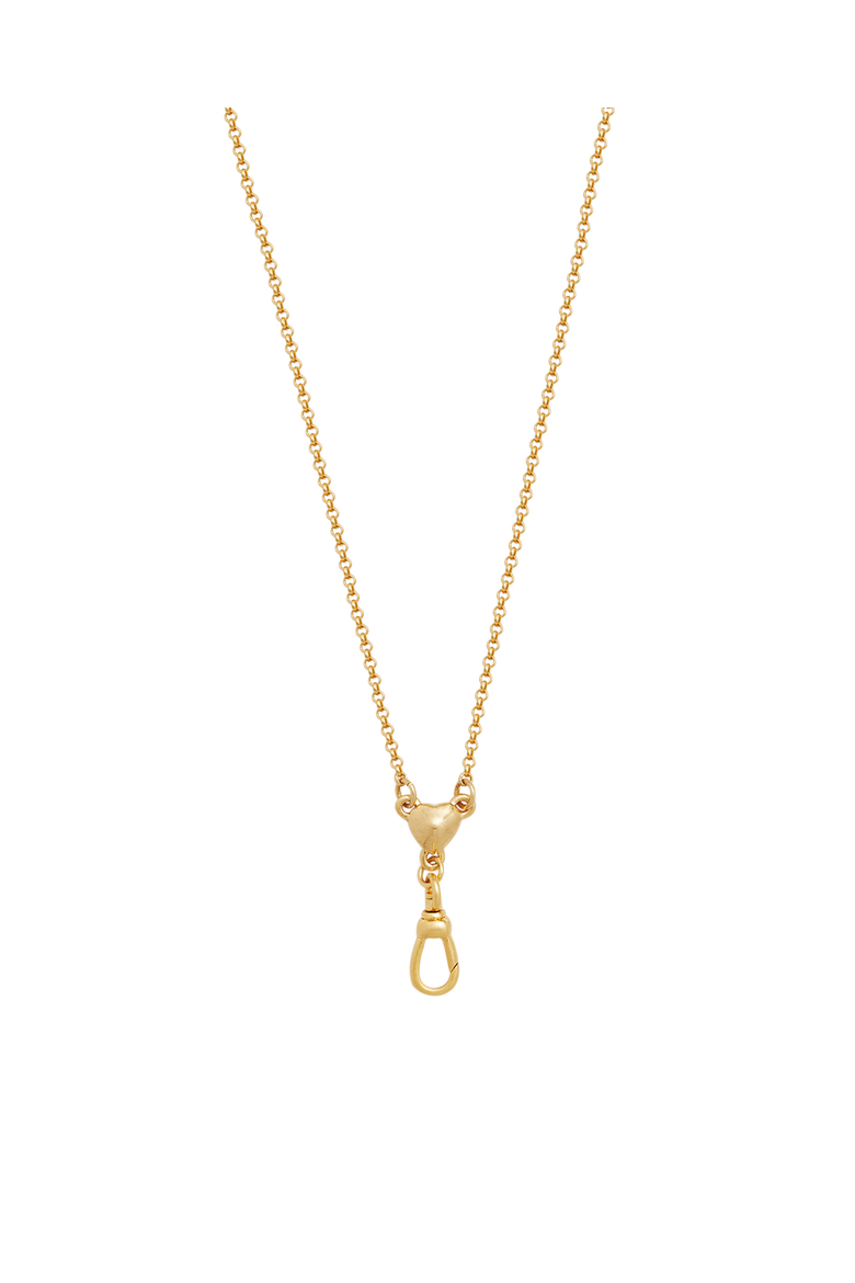 Love Heart Clasp Chain Necklace, Alternate, color, Gold