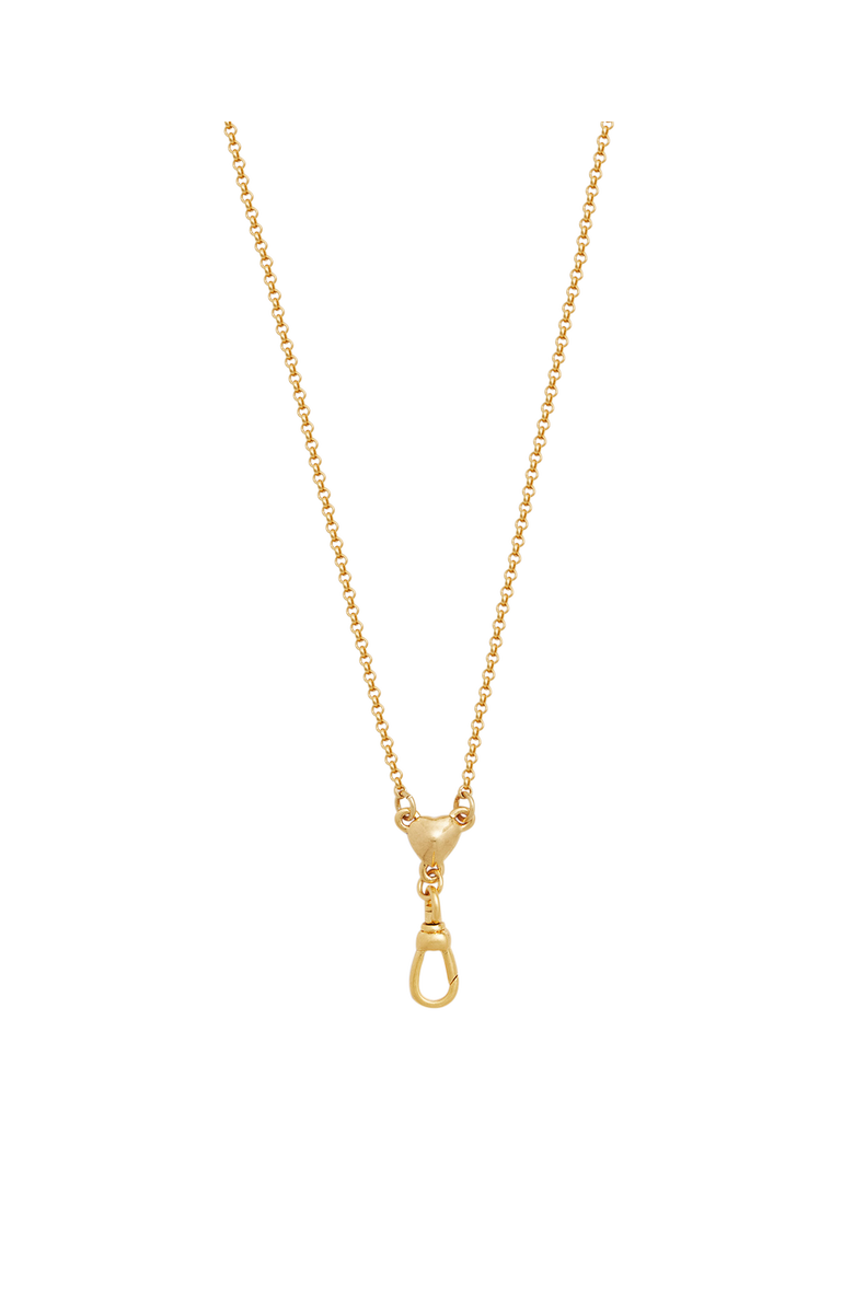 Fable England Love Heart Clasp Chain Necklace, Alternate, color, Gold