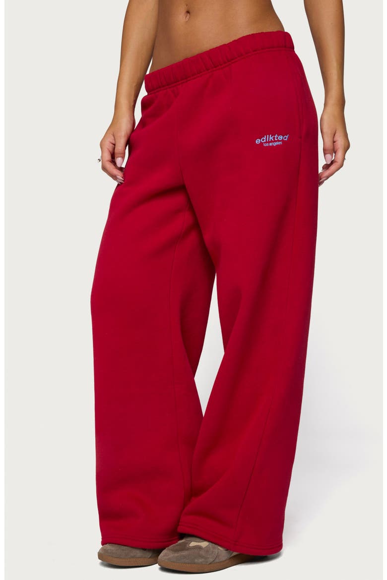 Los Angeles Wide Leg Sweatpants, Alternate, color, RED