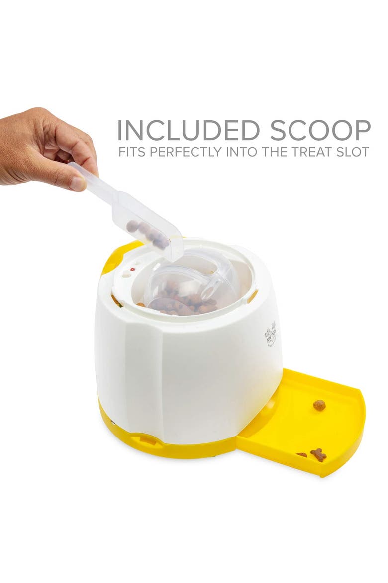 Dog Treat Dispenser with Interactive Button, Alternate, color, White