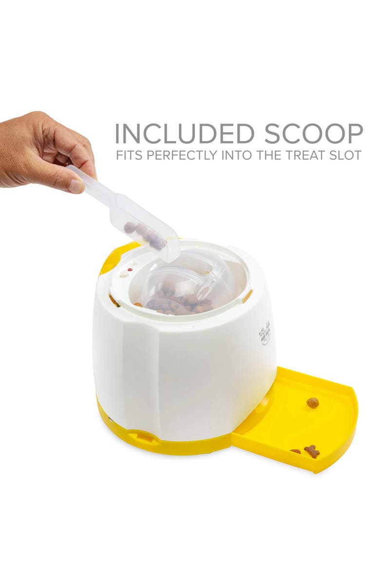 Arf Pets Dog Treat Dispenser with Interactive Button, Alternate, color, White