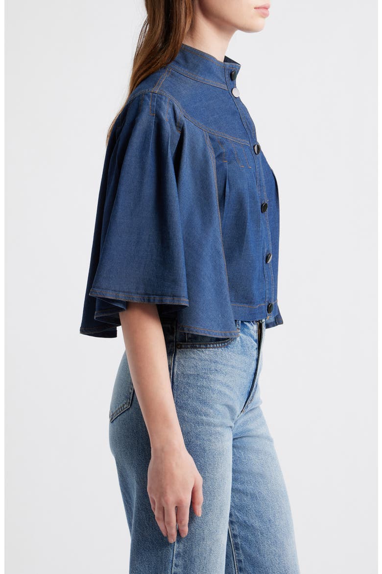 Biffy Cape Denim Jacket, Alternate, color, DENIM BLUE