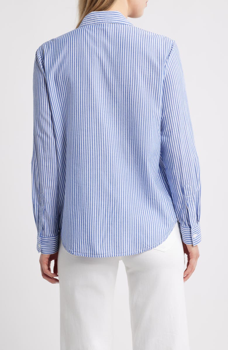 beachlunchlounge Annalisa Stripe Shirt, Alternate, color, Dell Blue