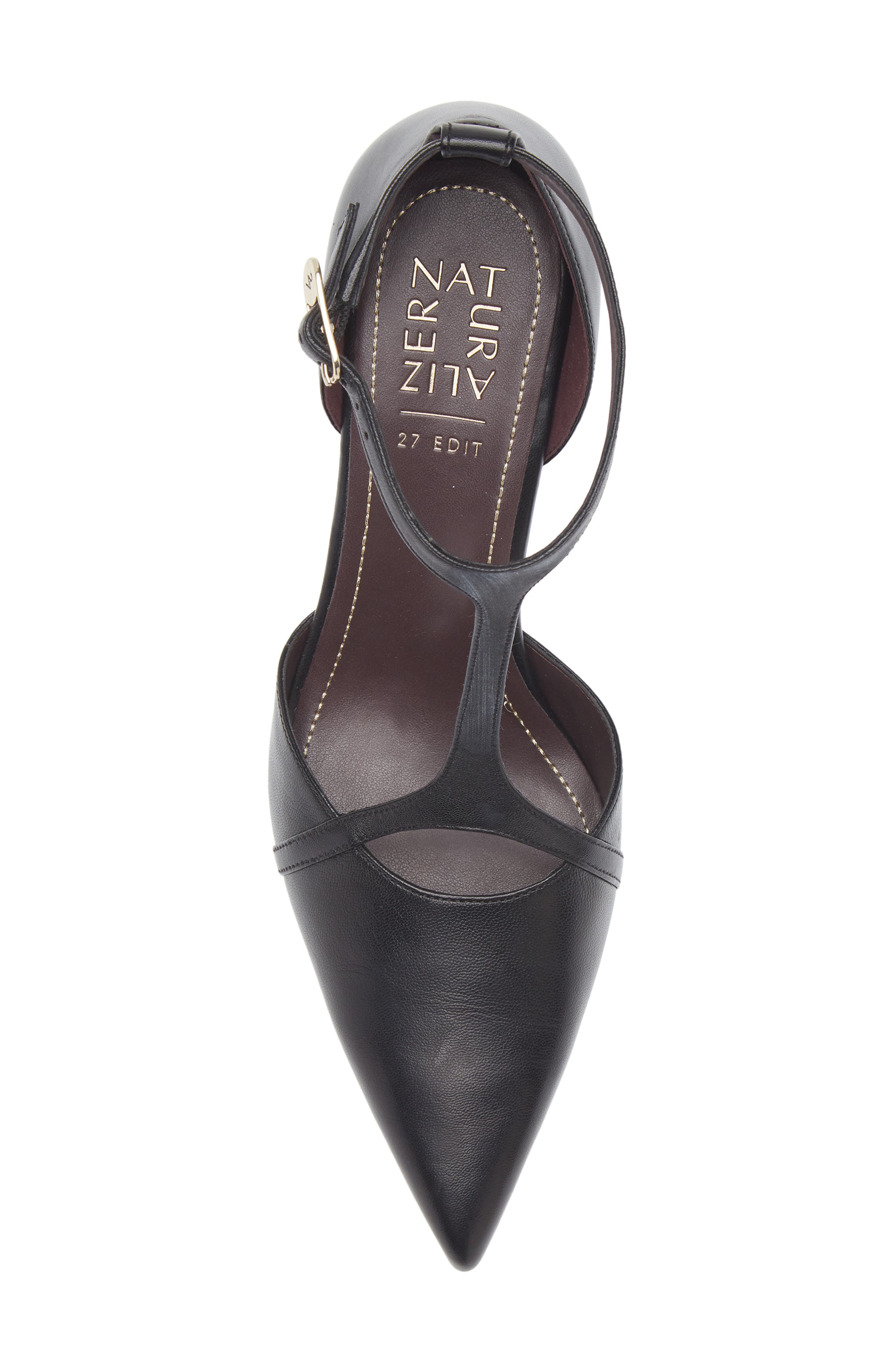 27 EDIT Naturalizer Ezlyn T-Strap Pointed Toe Pump, Alternate, color, Black