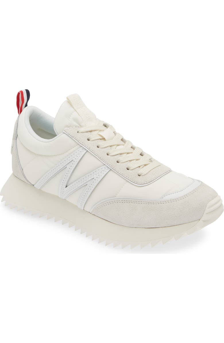Moncler Pacey Mixed Media Sneaker, Main, color, Gardenia