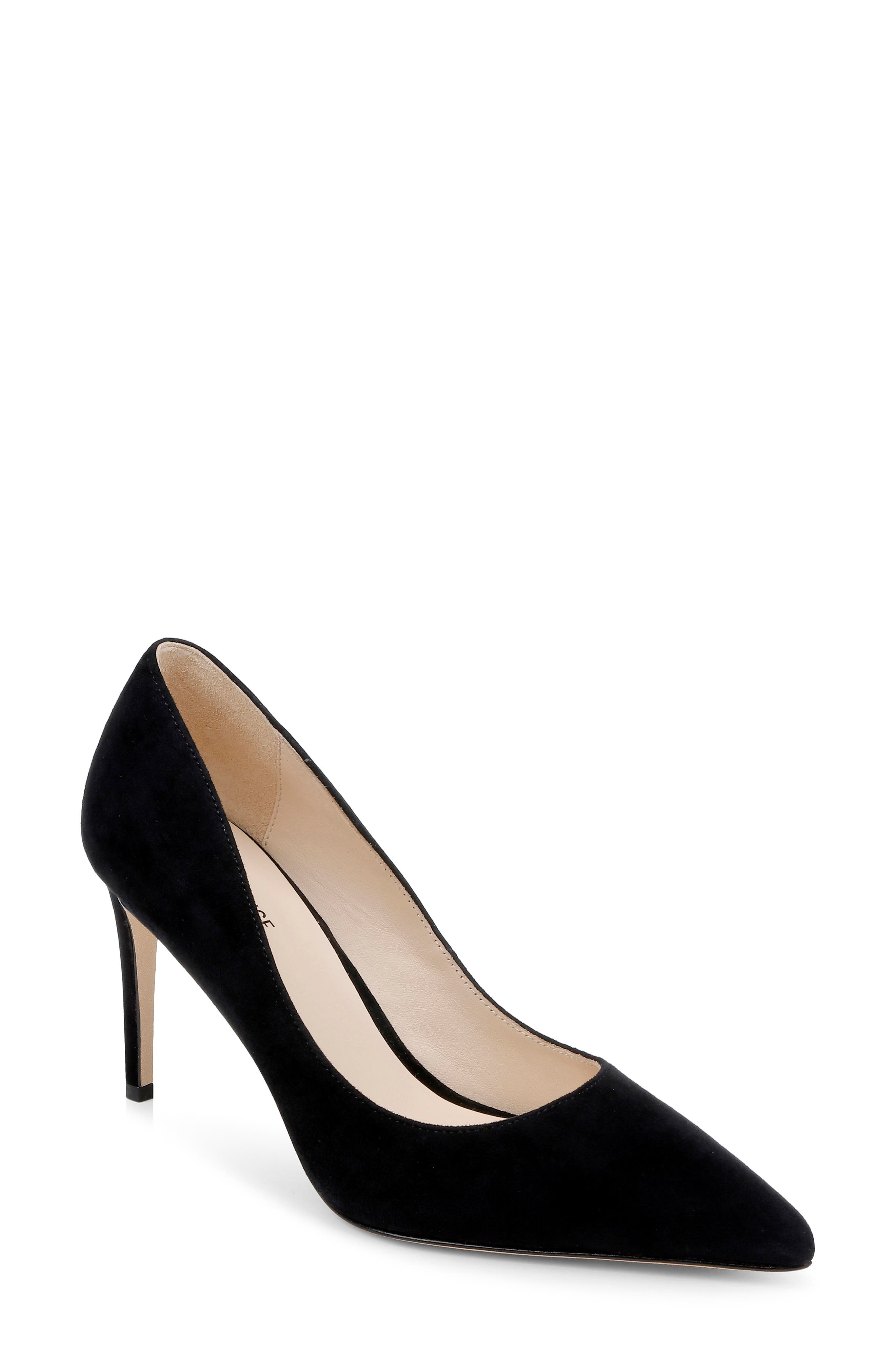 L'AGENCE Maelle Pointed Toe Pump, Main, color, Black Suede