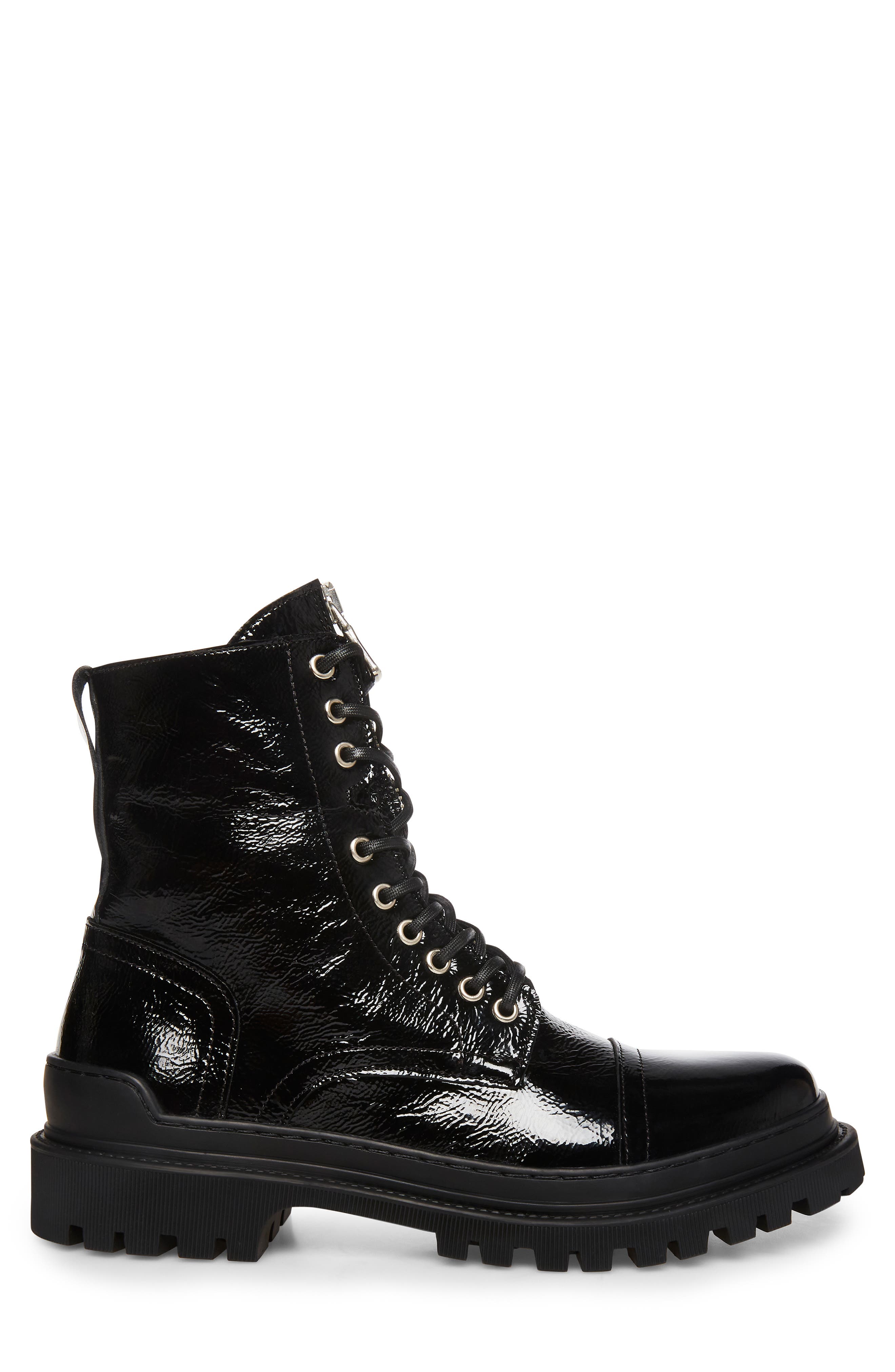 Steve Madden Guard Patent Leather Combat Boot, Alternate, color, 