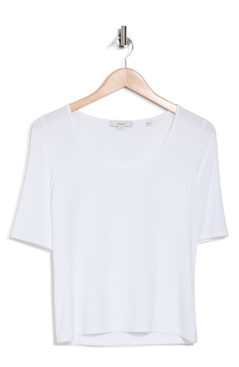 Vince Scoop Neck Elbow Sleeve T-Shirt, Alternate, color, Off White