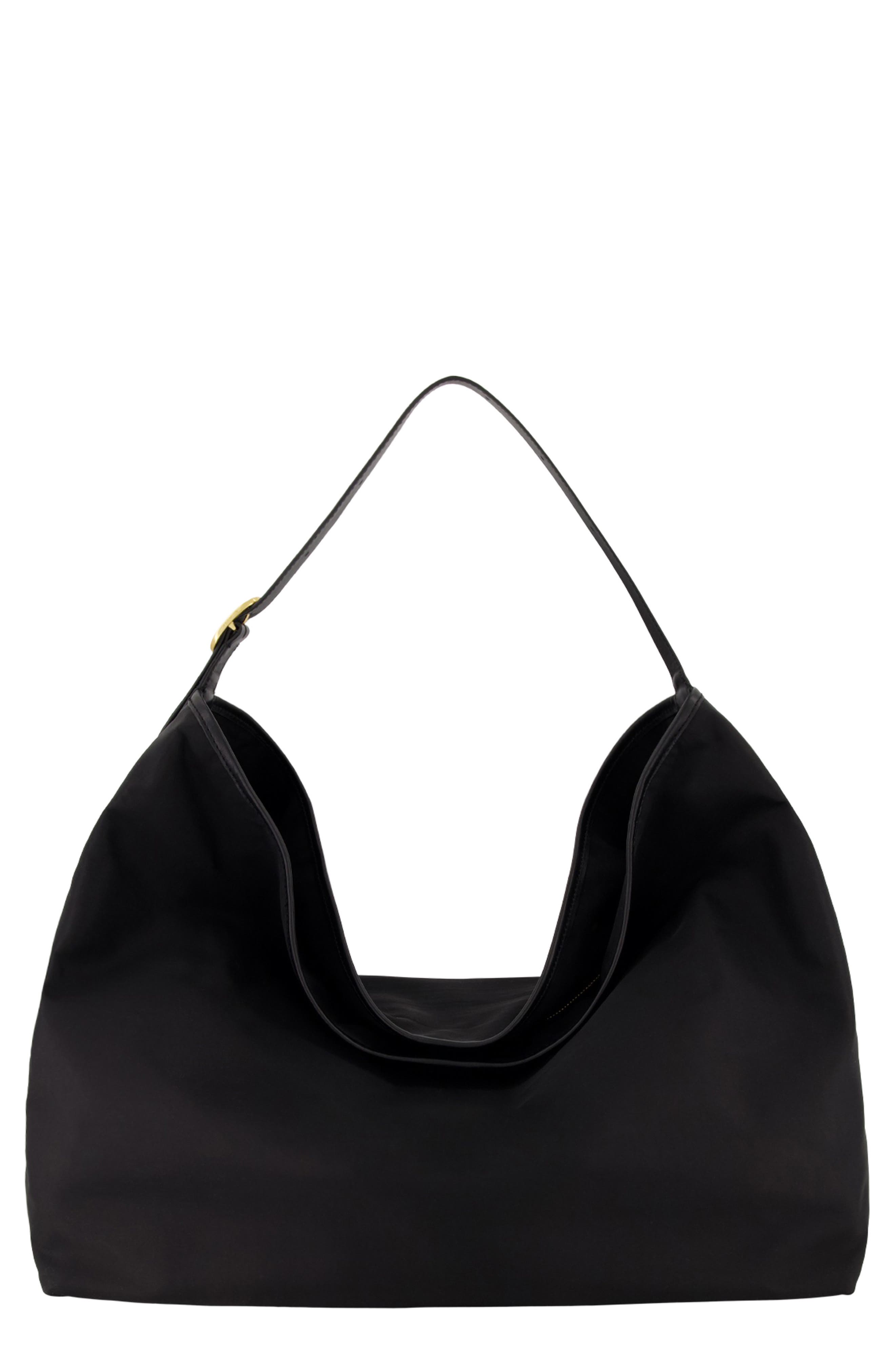 Vivian Large Nylon Hobo Bag, Main, color, BLACK