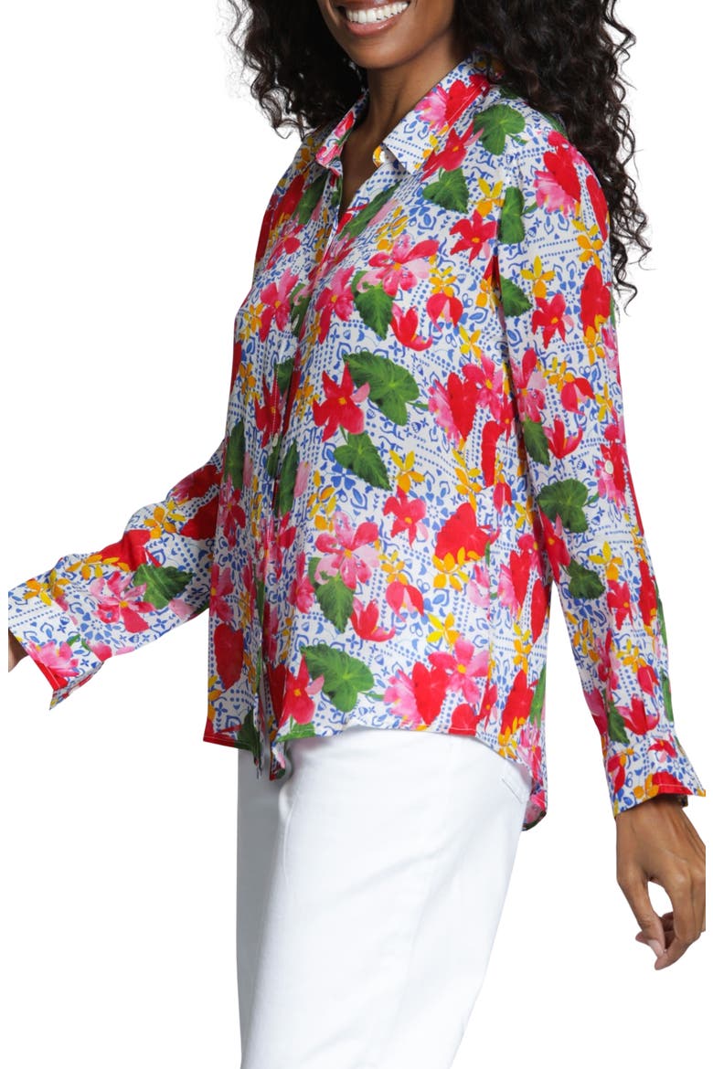 Floral Print Woven Shirt, Alternate, color, PINK MULTI