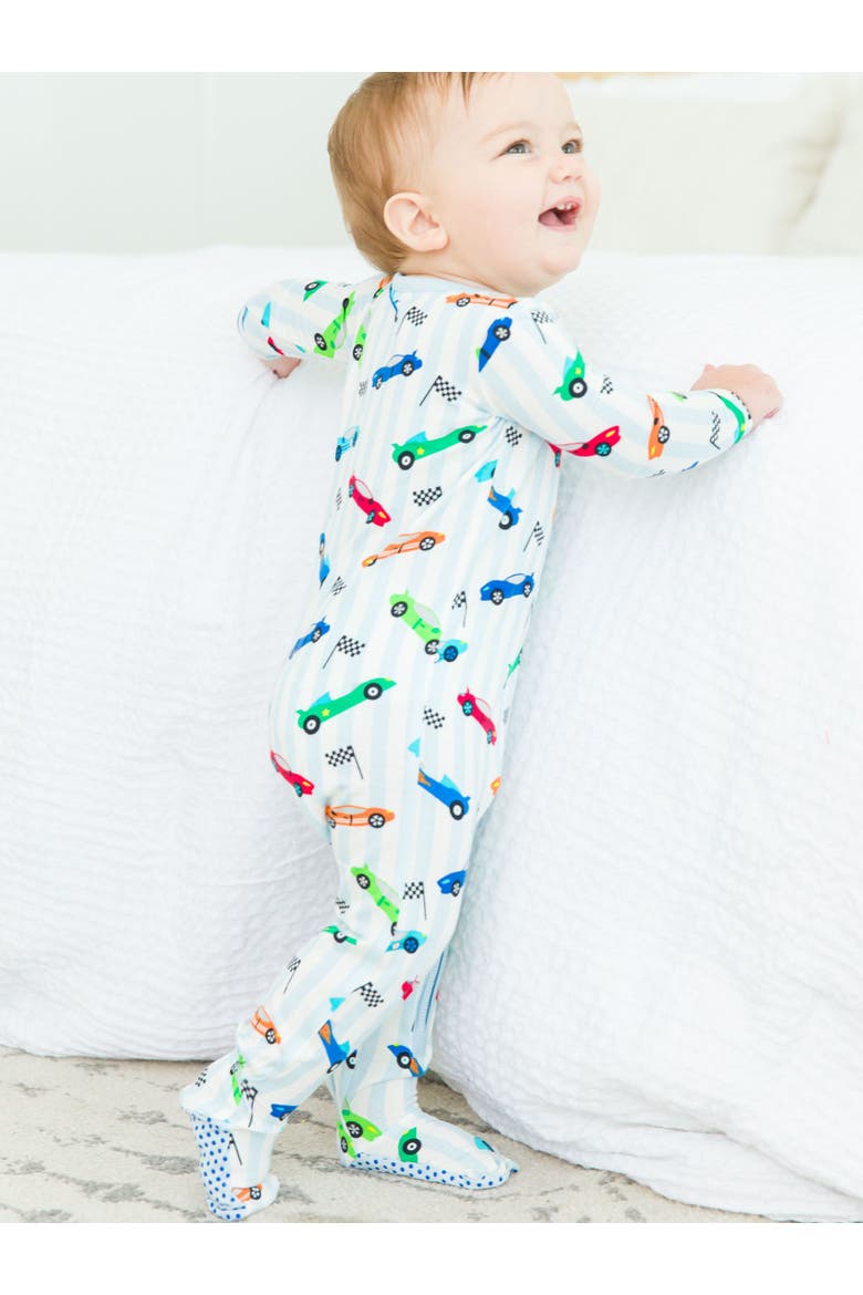 SoftSnooze Baby Boys One Piece Footie Pajamas, Alternate, color, Let's Roll