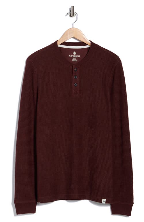 Rainforest The Fireside Waffle Knit Henley In Green