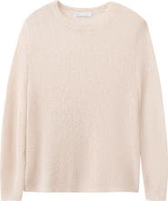 MANGO Sheer Open Knit Long Sleeve Sweater