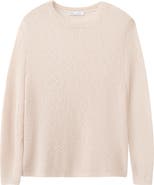 MANGO Sheer Open Knit Long Sleeve Sweater