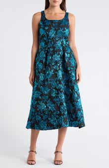 Julia Jordan Floral Square Neck Evening Maxi Dress