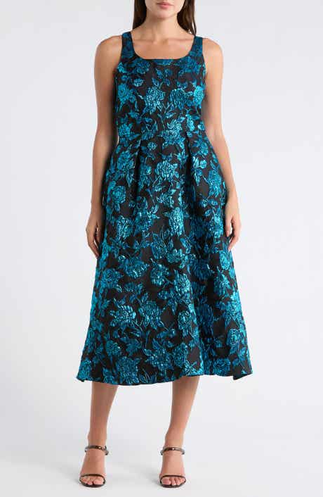 Julia Jordan Floral Square Neck Evening Maxi Dress