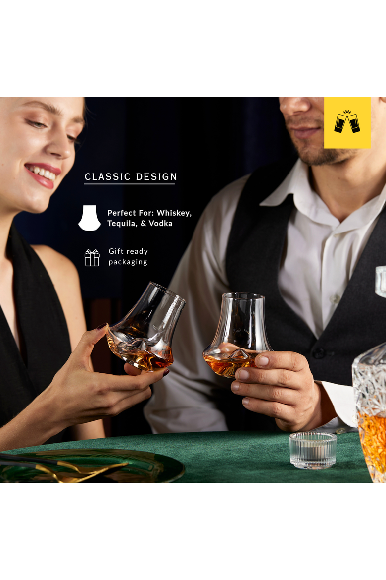 Whiskey Snifter Glasses - (250 ml/ 8.5 fl. oz) - Set of 4, Alternate, color, Clear