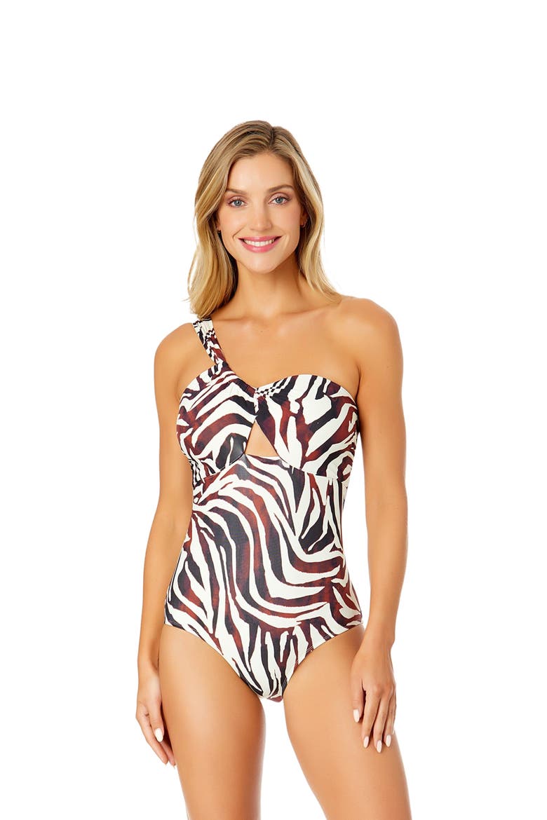 Women's Tiger Dance Asymmetrical One Piece Swimsuit, Alternate, color, Tiger Dance