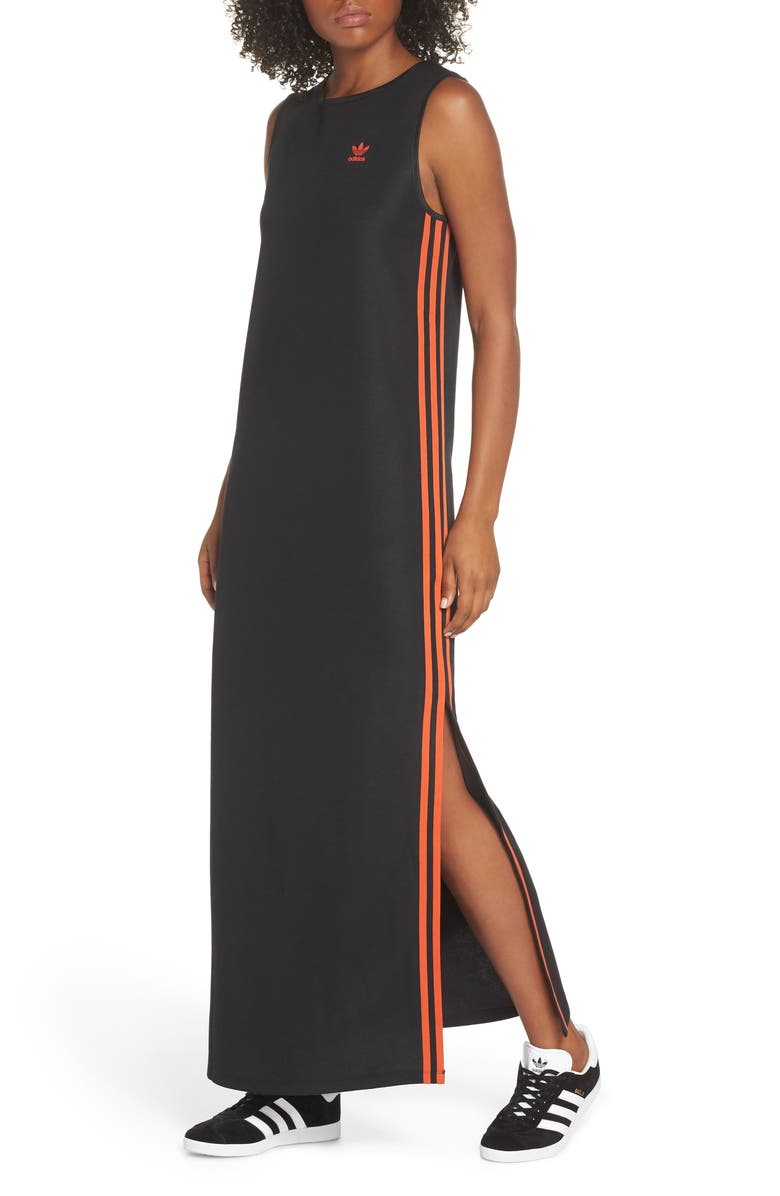 adidas Originals 3-Stripe Maxi Dress, Main, color,