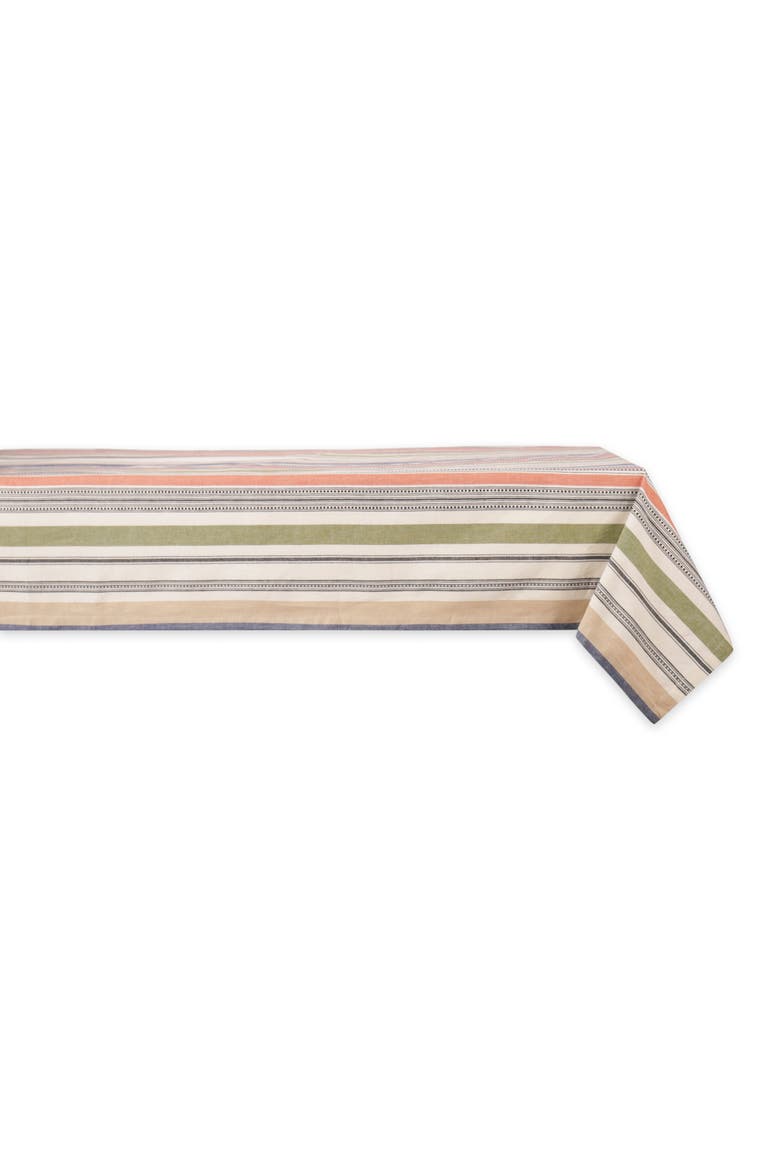 Warm Stripe Tablecloth 60x104", Main, color, Warm Stripe