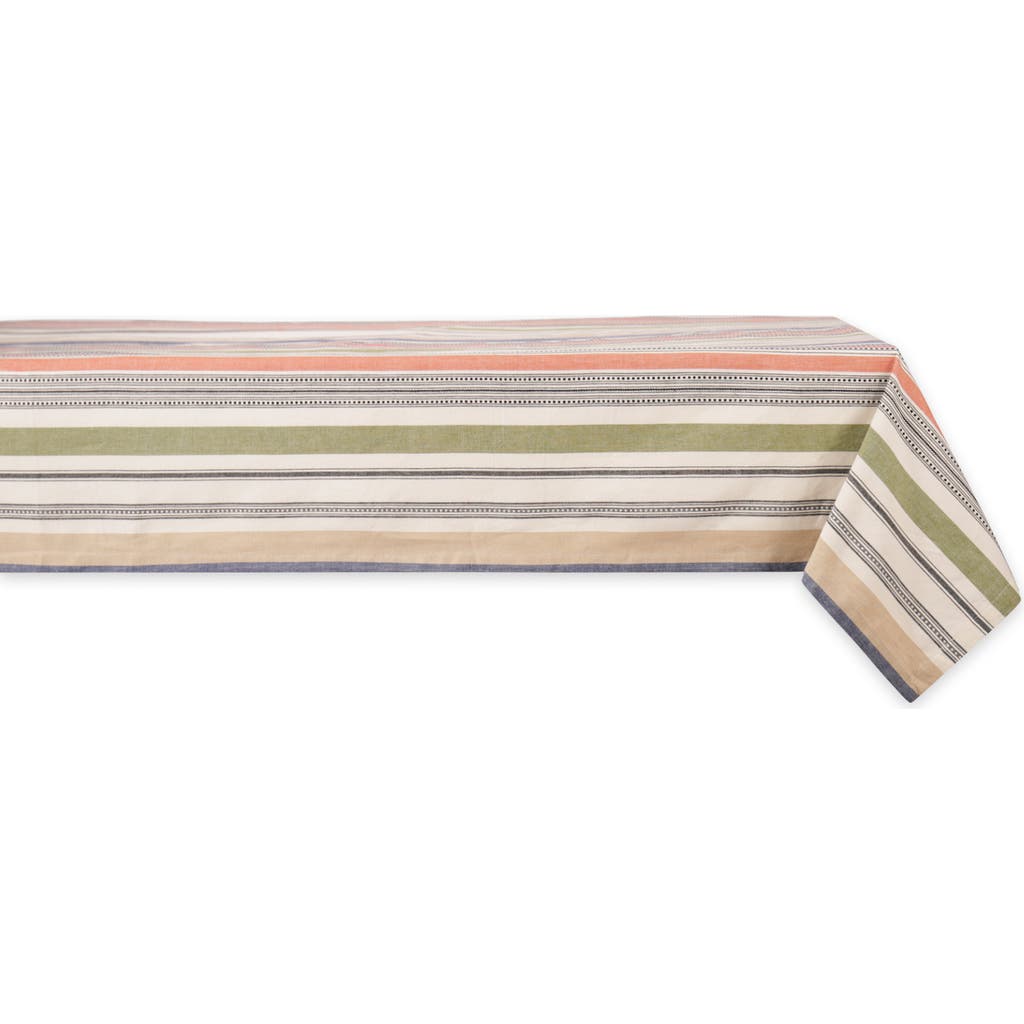 Dii Warm Stripe Tablecloth 60x104" In Multi