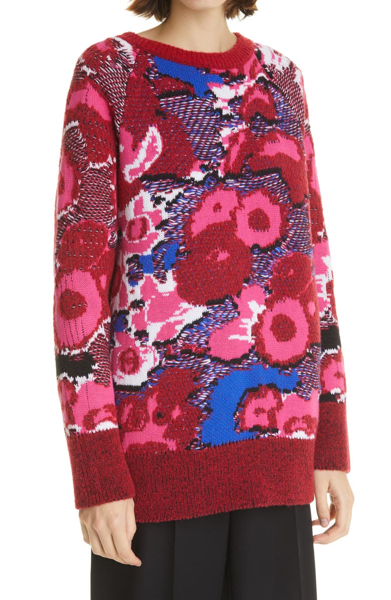 Stella McCartney Floral Jacquard Wool Blend Sweater, Alternate, color,